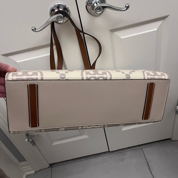 Tory Burch Taupe and Brown Patterned Tote - Picture 6 of 8